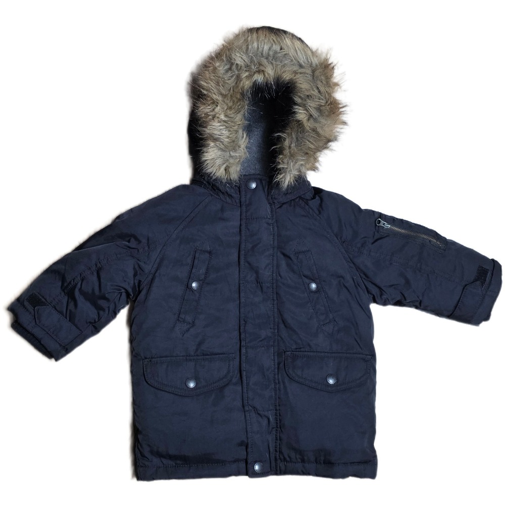 Baby Gap Toddler Winter Puffer Coat Faux Fur Hooded Parka Jacket‎ 12-18 Months